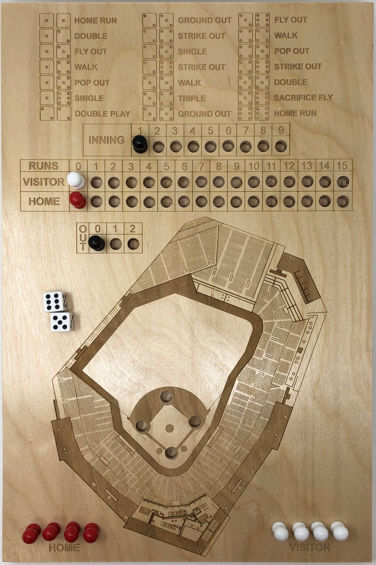 Boston, Massachusetts Dice Game Art (Fenway Park)