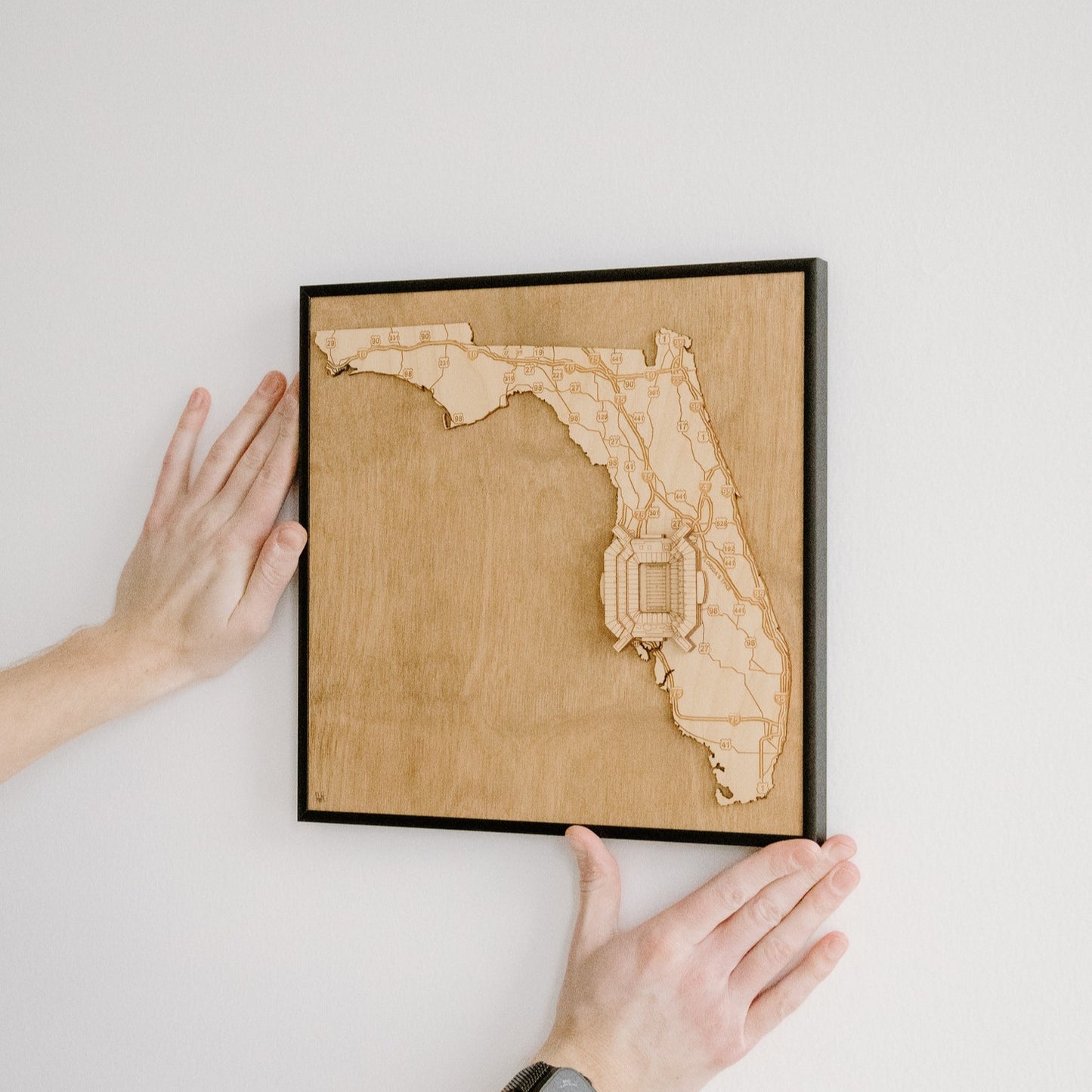 Tampa, Florida Wall Art State Map (Raymond James Stadium)
