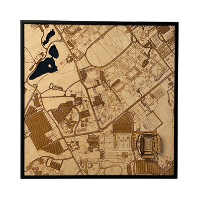Blacksburg, Virginia Wall Art City Map (Lane Stadium)
