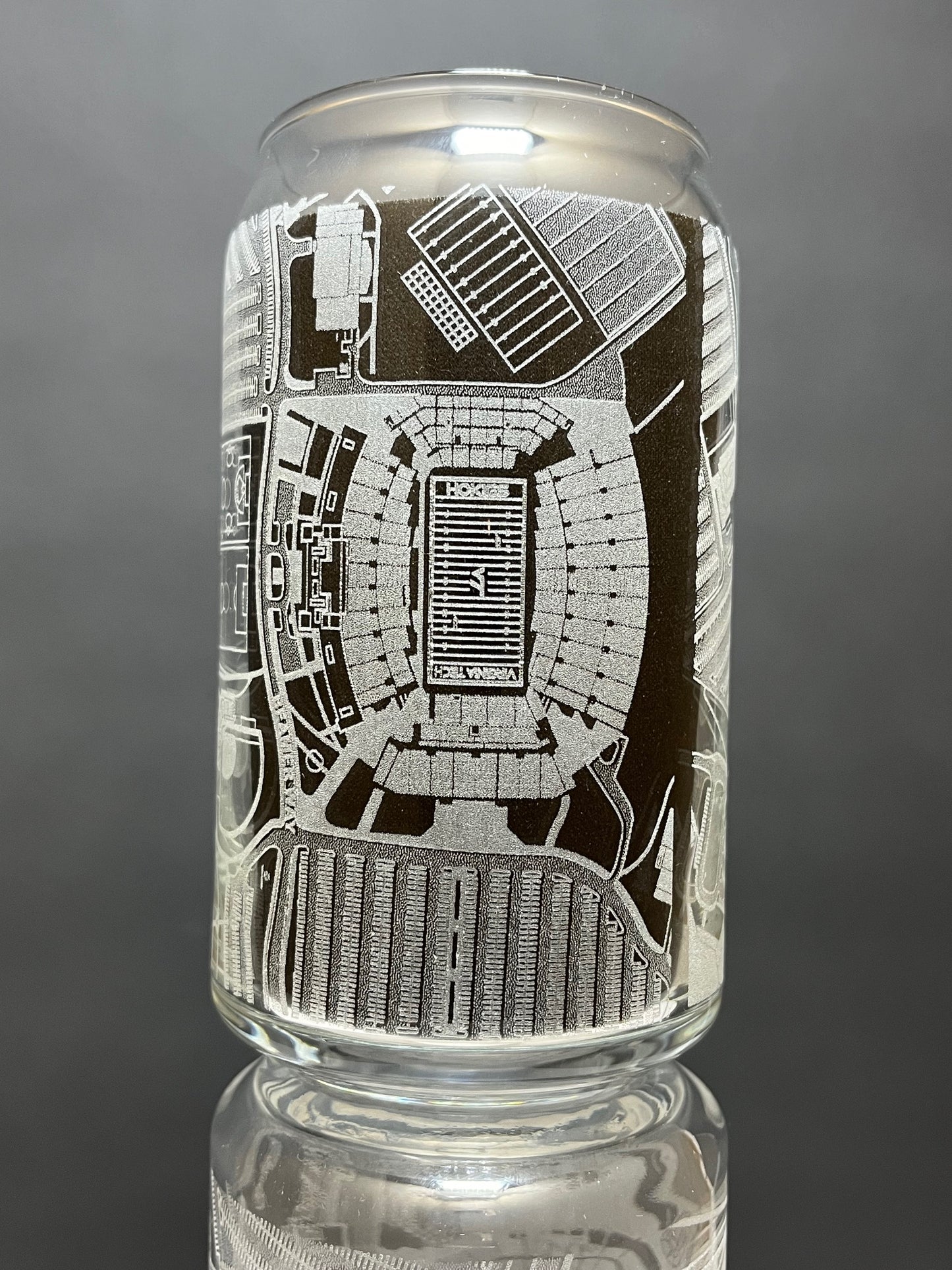 Blacksburg, Virginia Pint Glass Art (Lane Stadium)