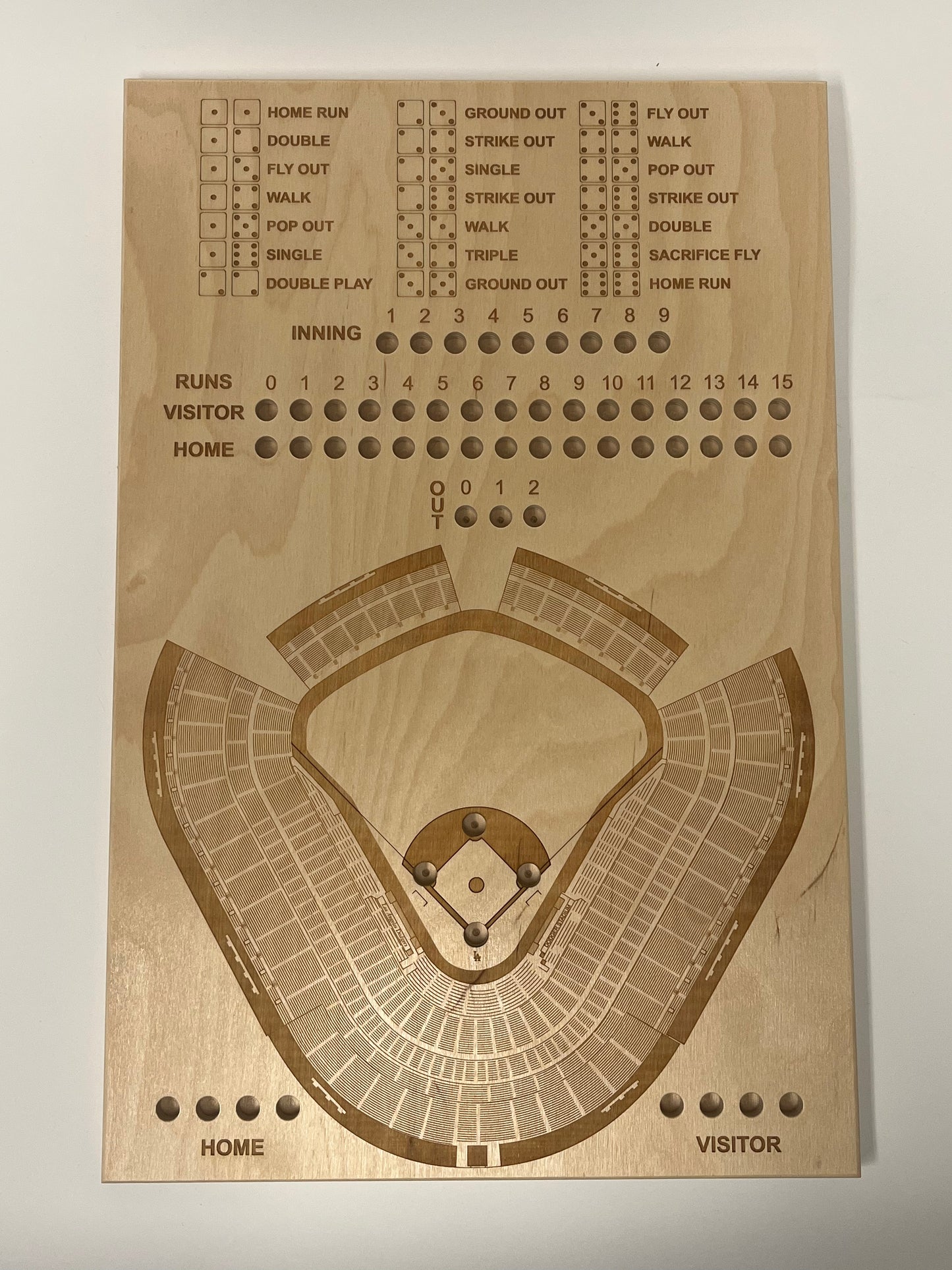 Los Angeles, California Dice Game Art (Dodger Stadium)