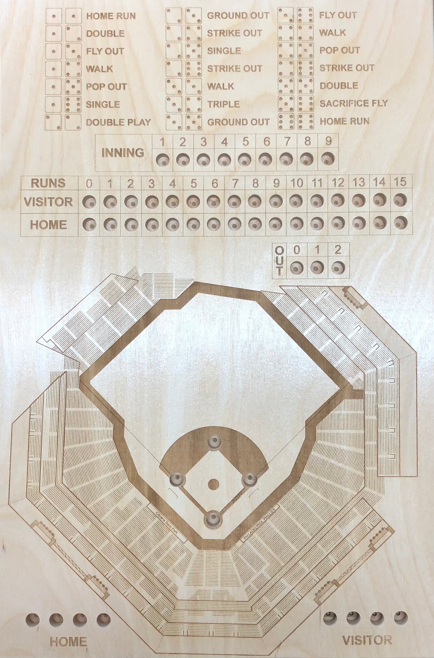 Philadelphia, Pennsylvania Dice Game Art (Citizens Bank Park)