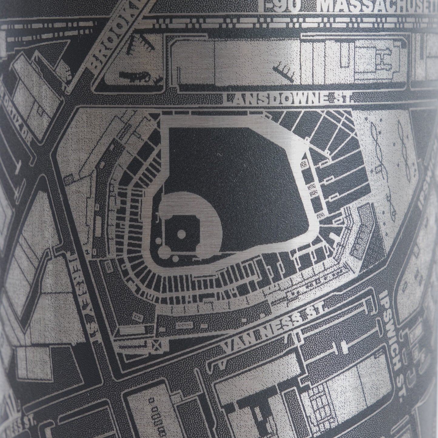 Map of a baseball stadium with detailed layout
