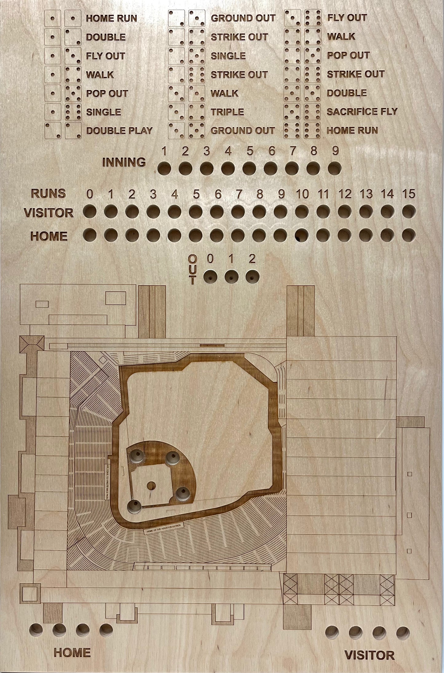 Houston, Texas Dice Game Art (Minute Maid Park)