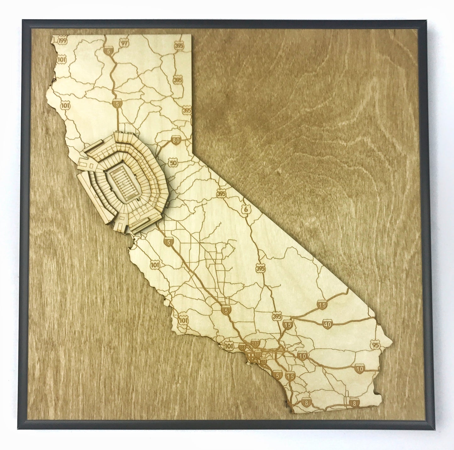 San Francisco, California Wall Art State Map (Levi's Stadium)