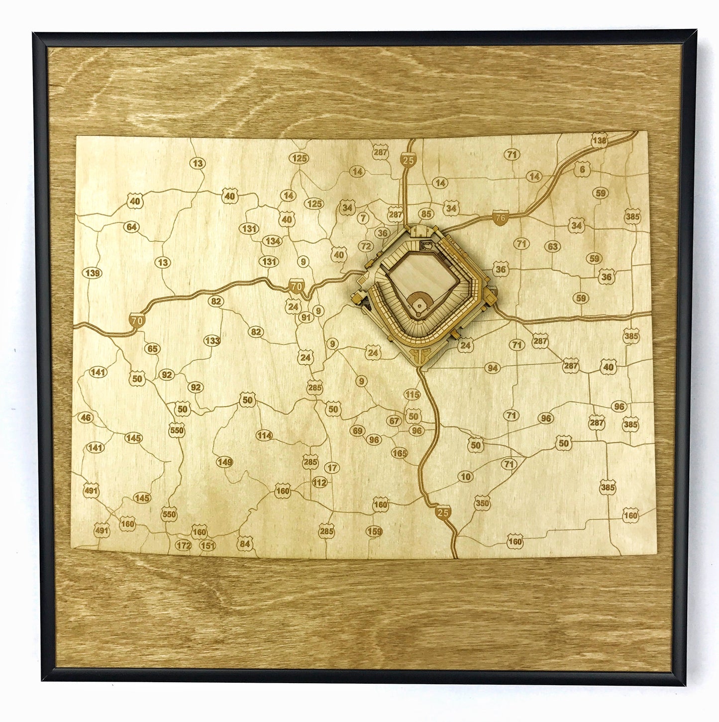 Denver, Colorado Wall Art State Map (Coors Field)