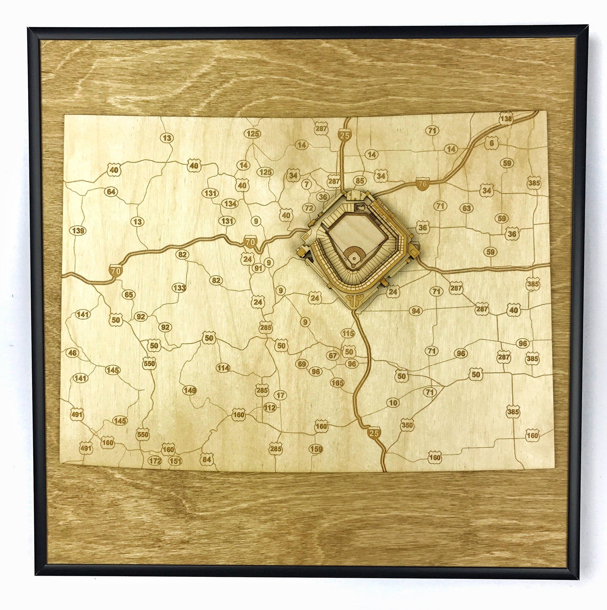 Denver, Colorado Wall Art State Map (Coors Field)
