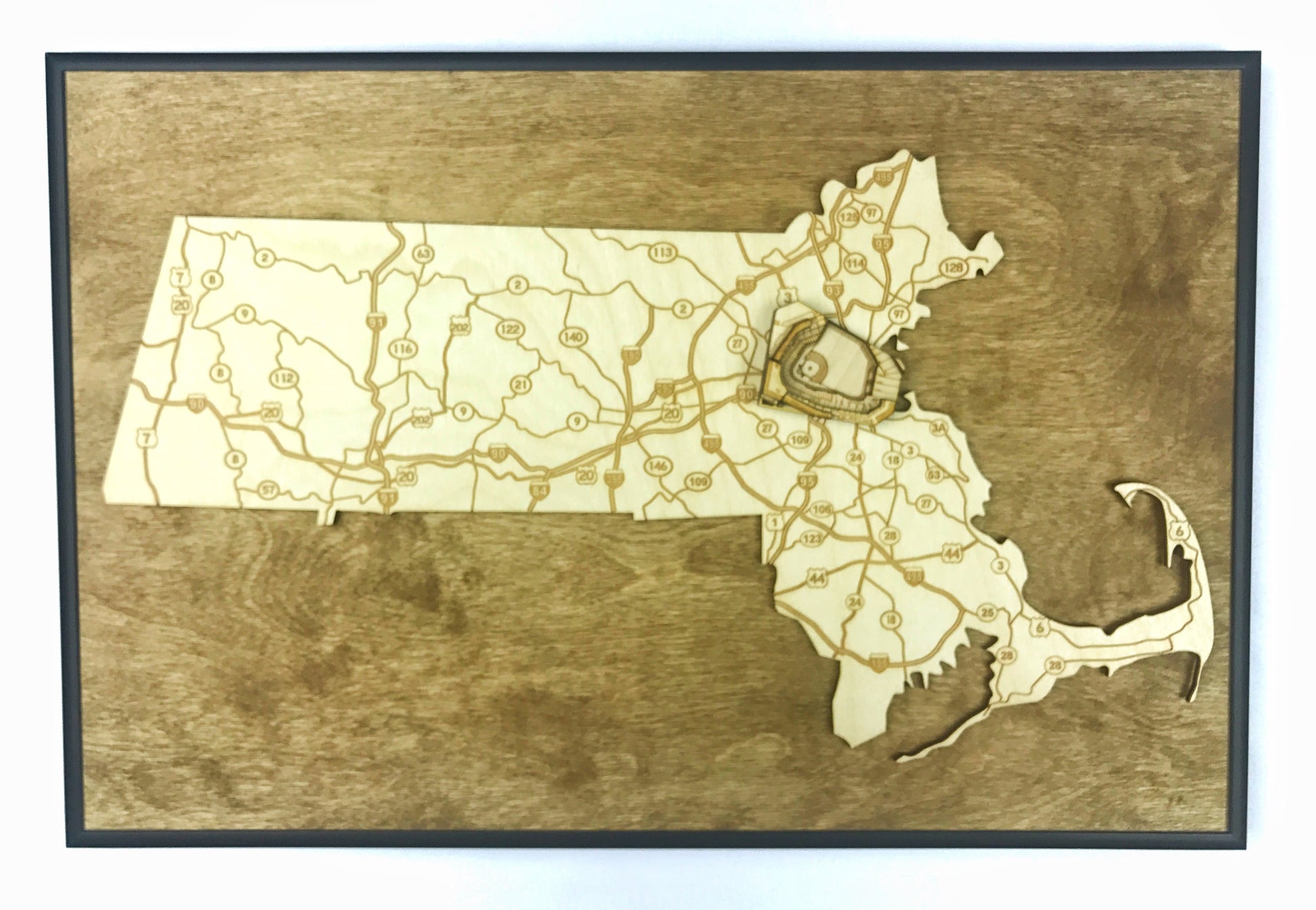 Boston, Massachusetts Wall Art State Map (Fenway Park)