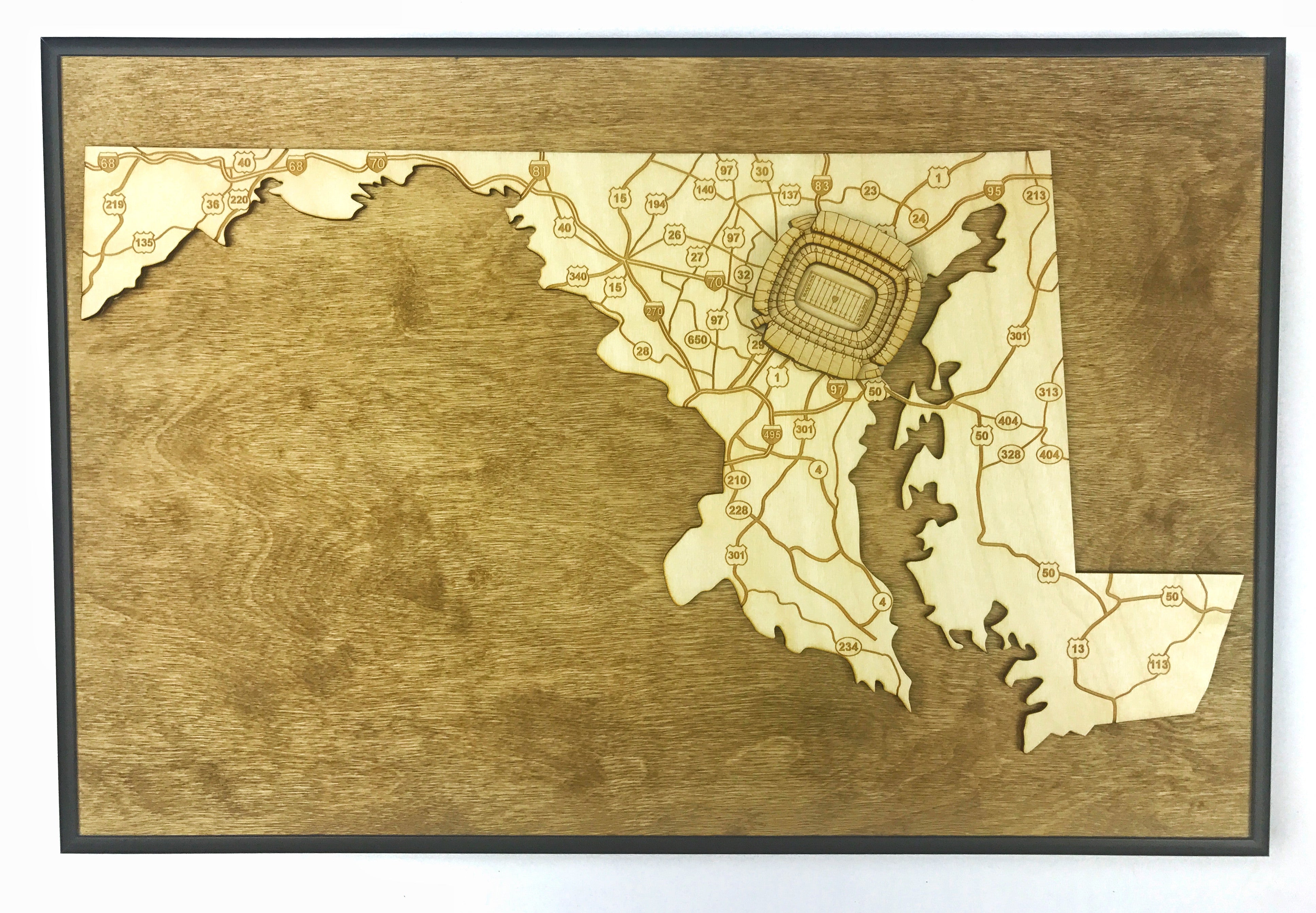 Baltimore Ravens M&T Bank Stadium 3D Wood Stadium Replica — 3D WOOD MAPS -  BELLA MAPS