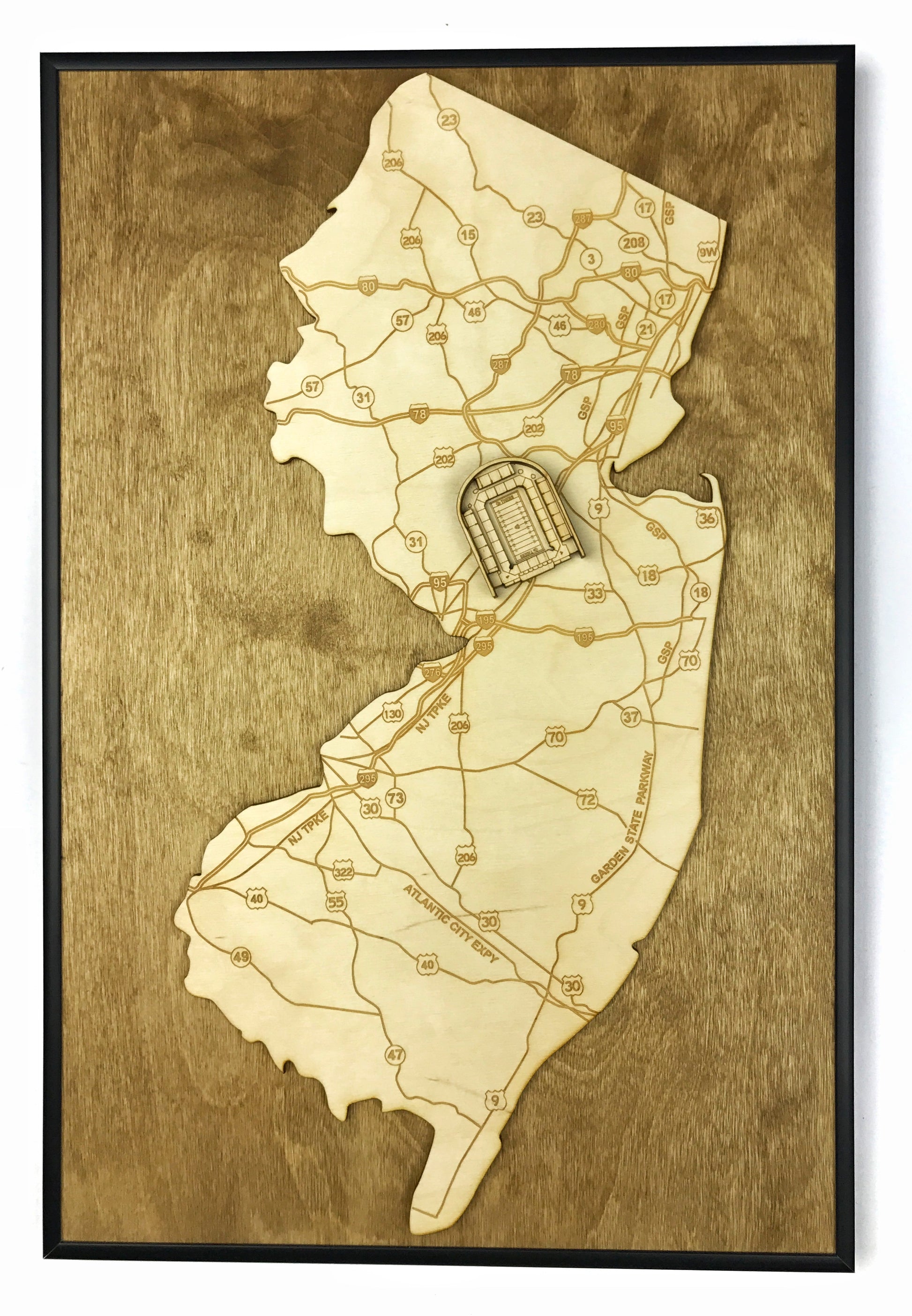 Princeton, New Jersey Wall Art State Map (Princeton University Stadium)
