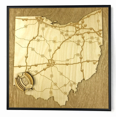 Cincinnati, Ohio Wall Art State Map (Paycor Stadium)