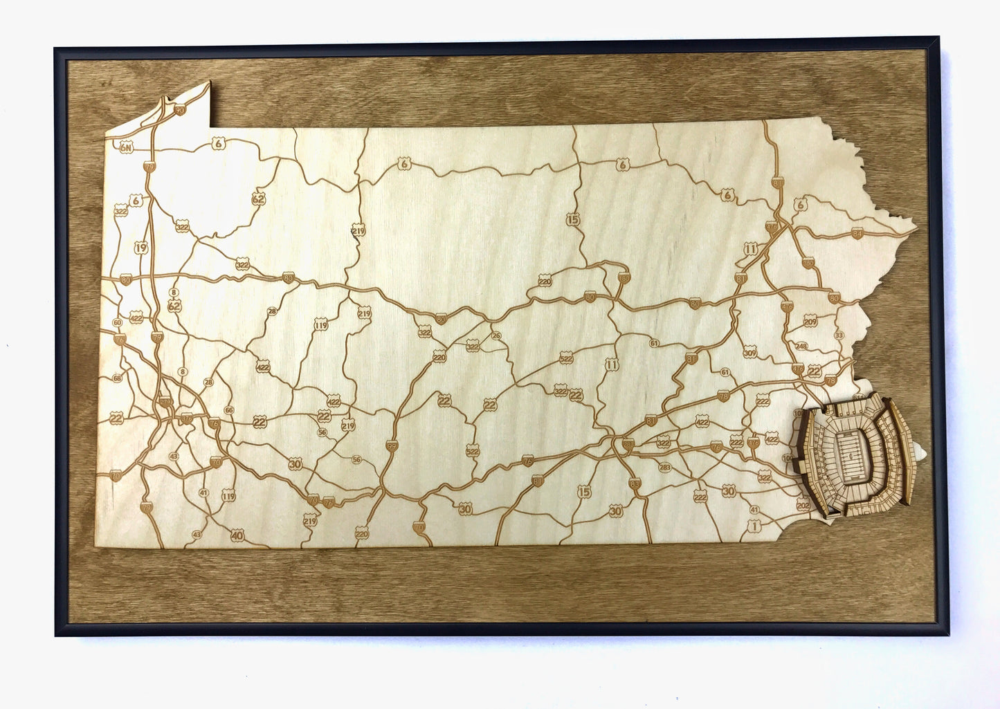 Philadelphia, Pennsylvania Wall Art State Map (Lincoln Financial Field)