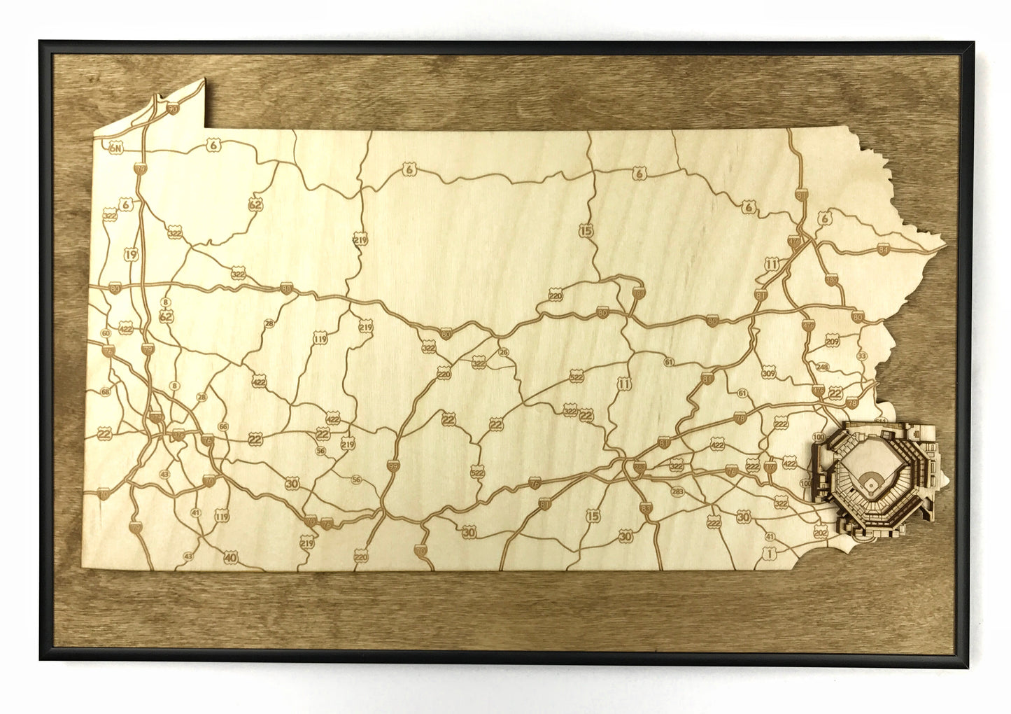 Philadelphia, Pennsylvania Wall Art State Map (Citizens Bank Park)