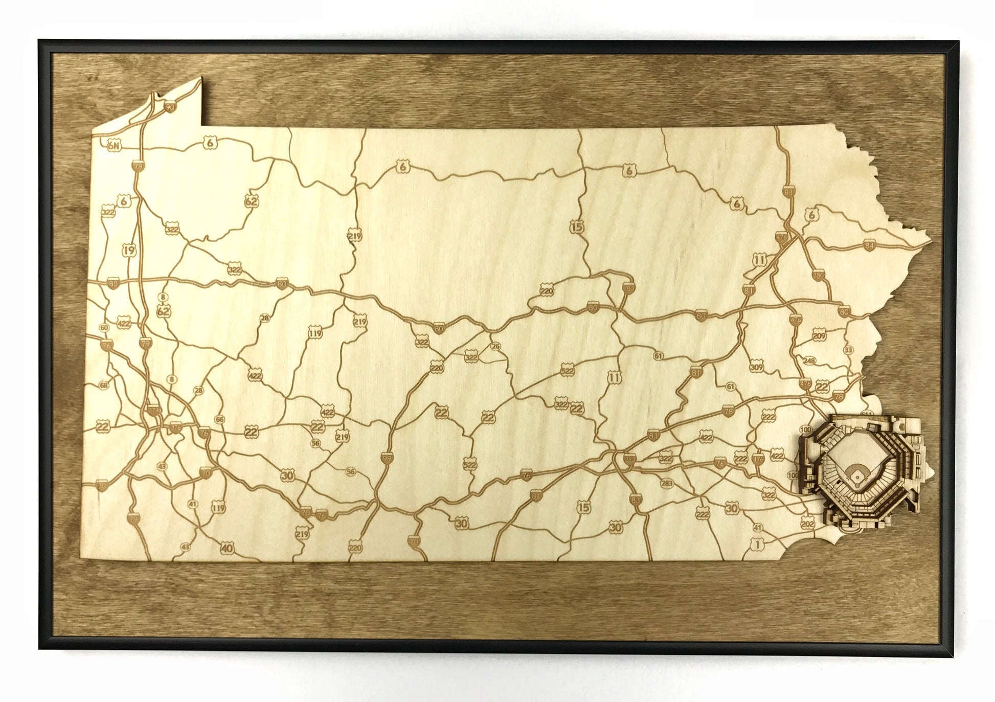 Philadelphia, Pennsylvania Wall Art State Map (Citizens Bank Park)