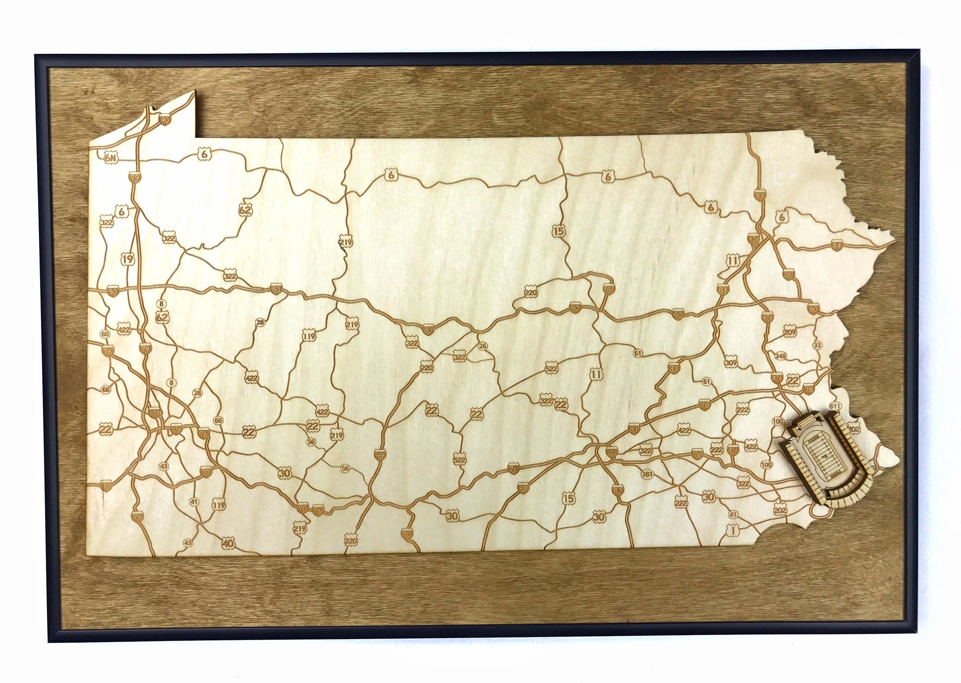 Philadelphia, Pennsylvania Wall Art State Map (Franklin Field)