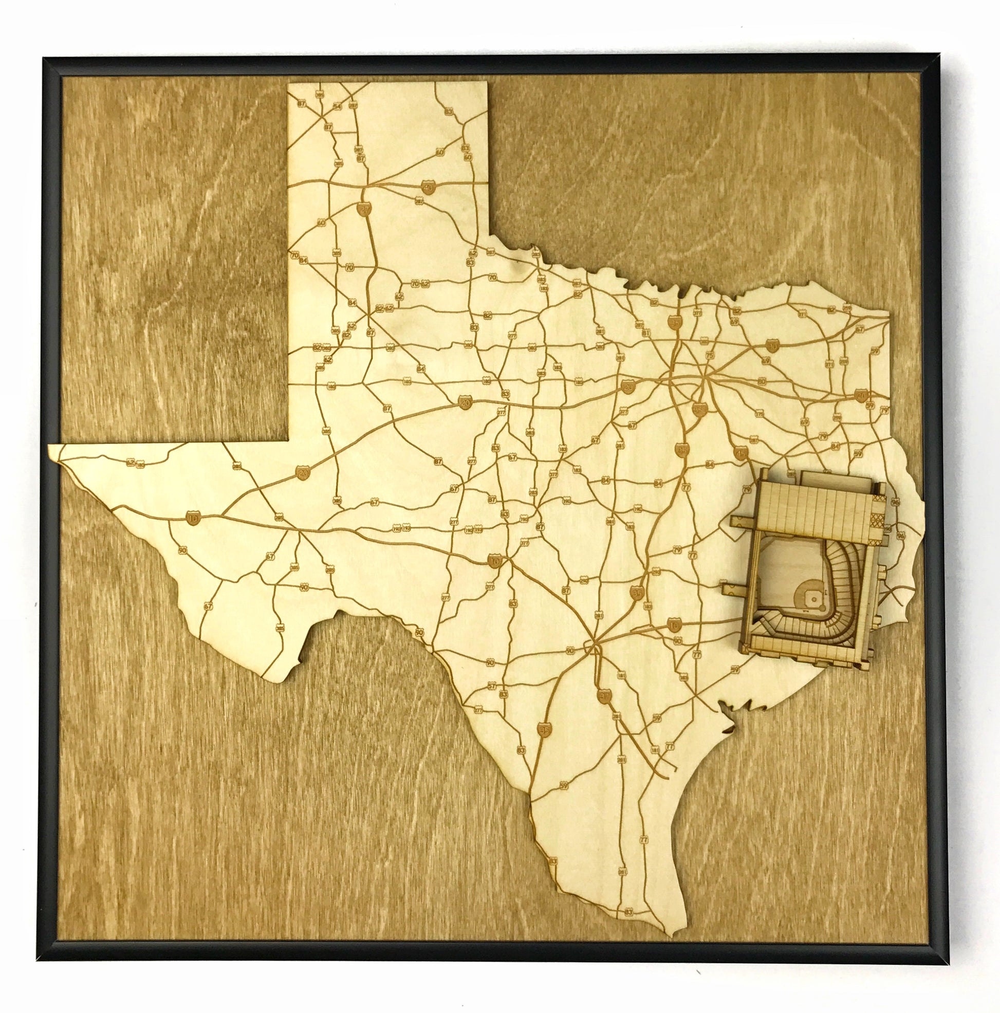 Houston, Texas Wall Art State Map (Daikin Park)