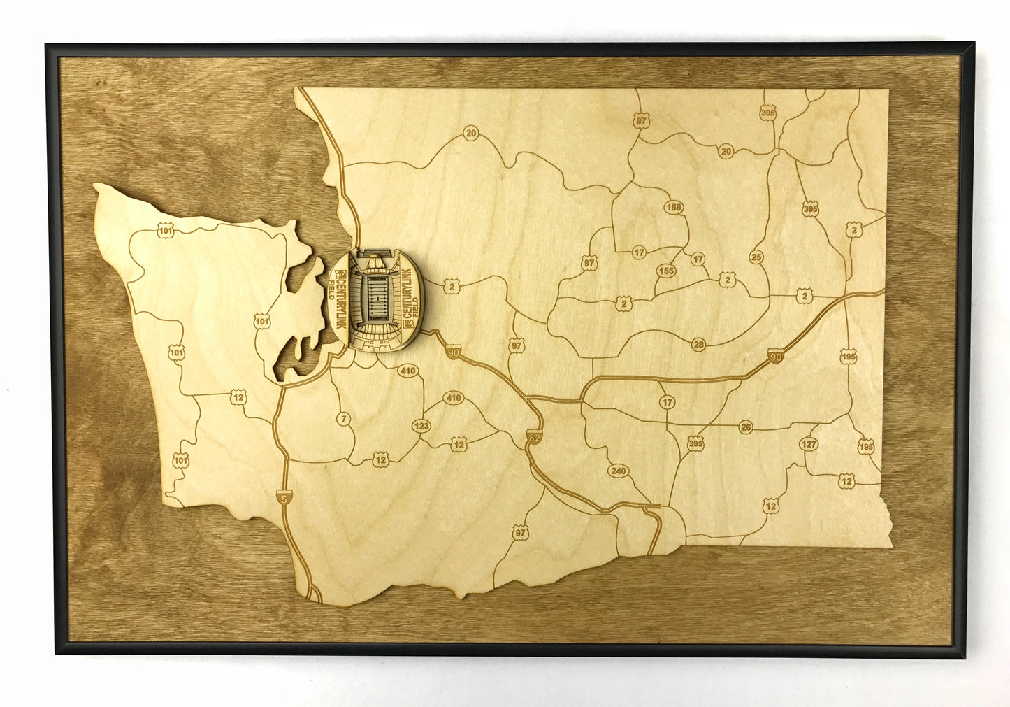 Seattle, Washington Wall Art State Map (Lumen Field)