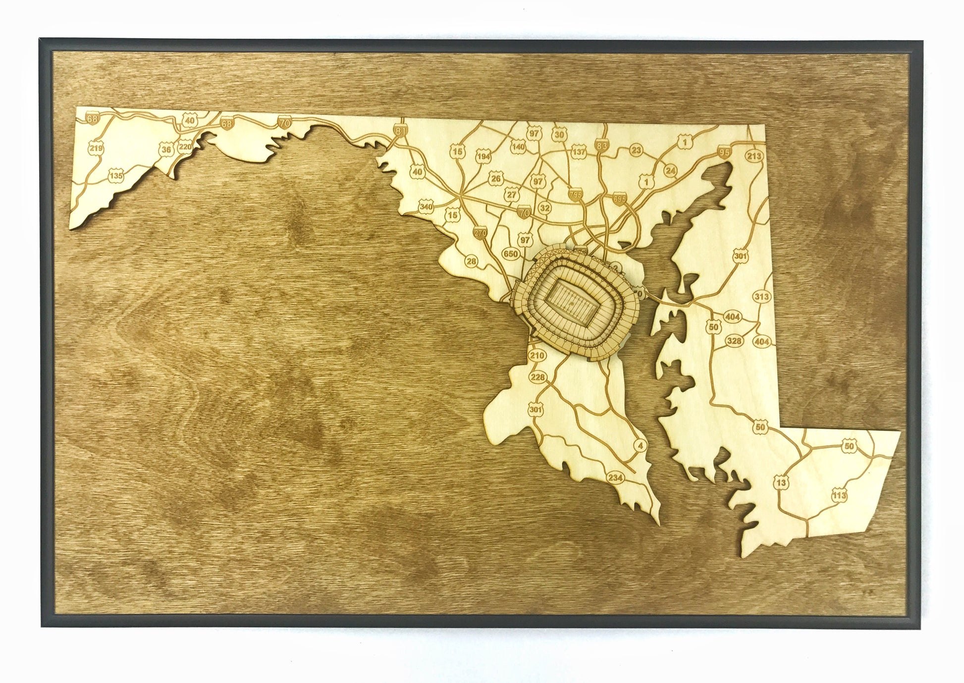 Washington DC, Maryland Wall Art State Map (FedEx Field)