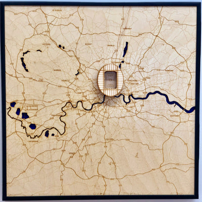 London, England Wall Art City Map (Emirates Stadium)
