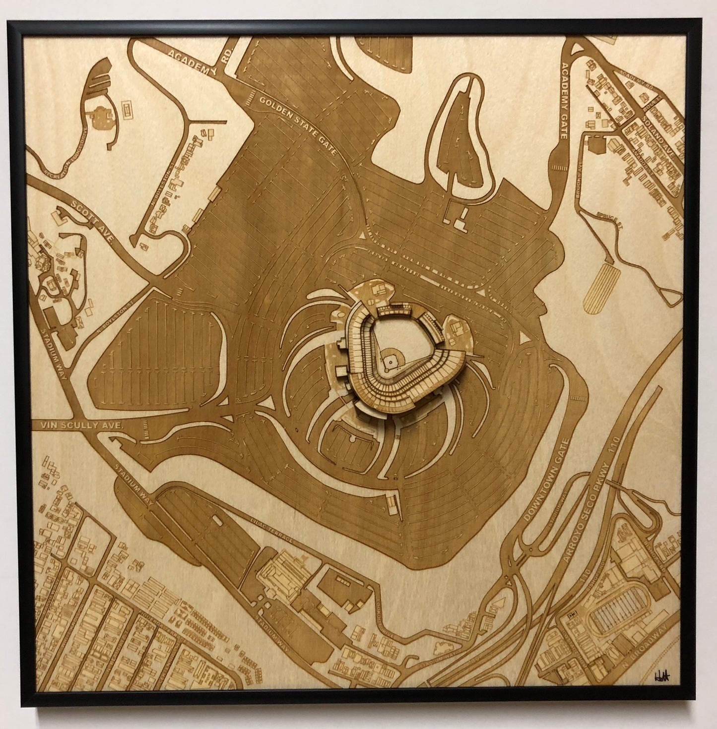 Los Angeles, California Wall Art City Map (Dodger Stadium)