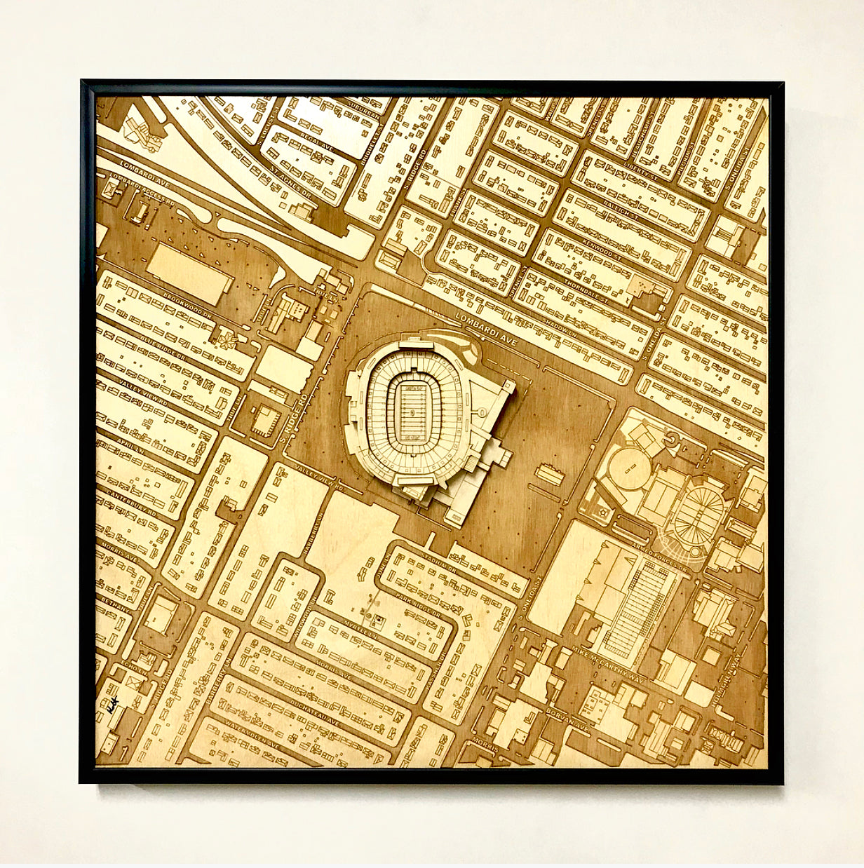 Green Bay, Wisconsin Wall Art City Map (Lambeau Field)