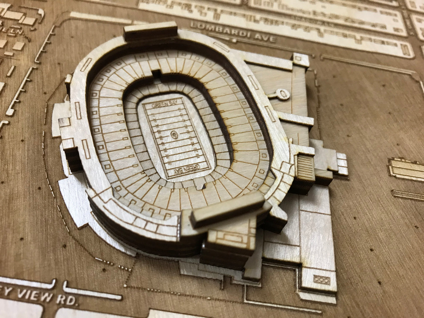 Green Bay, Wisconsin Wall Art City Map (Lambeau Field)
