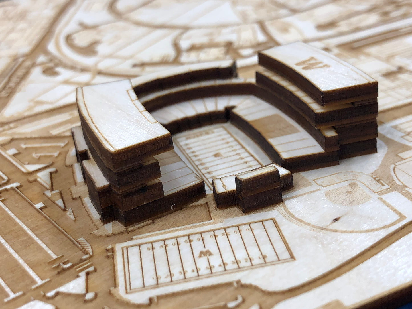 Seattle, Washington Wall Art City Map (Husky Stadium)