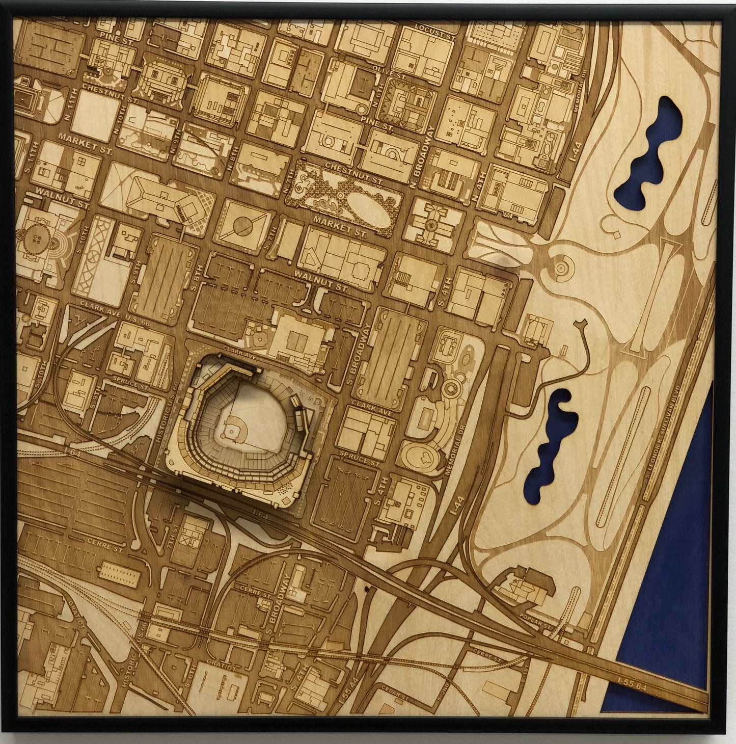 St. Louis, Missouri Wall Art City Map (Busch Stadium)
