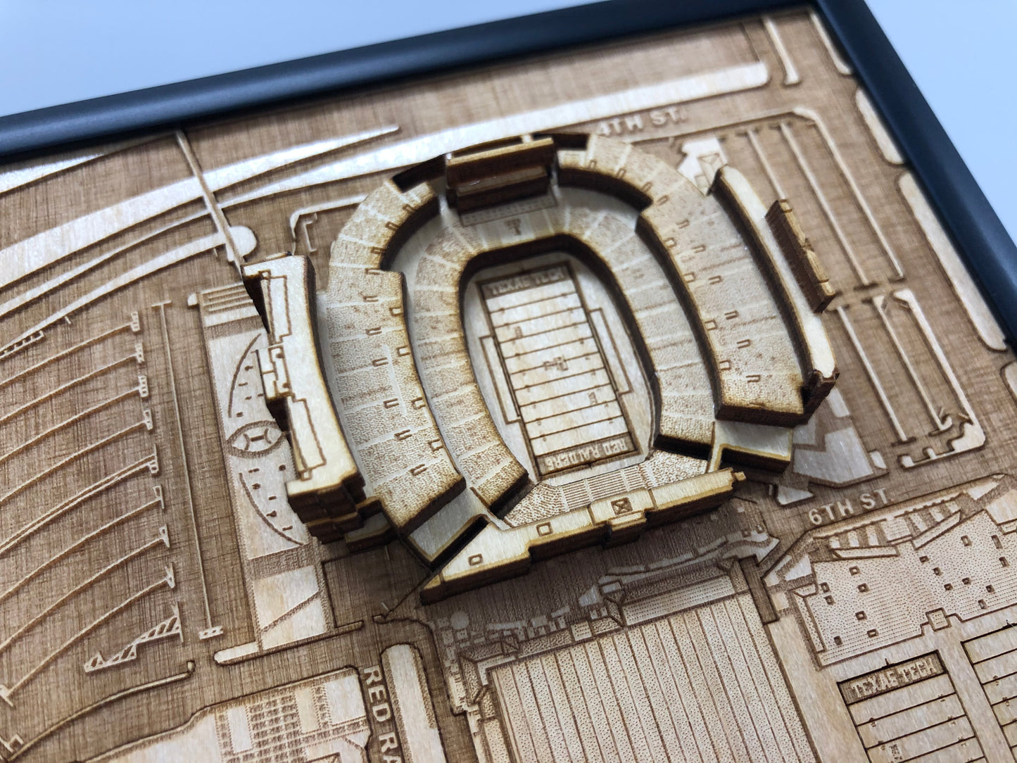 Lubbock, Texas Wall Art City Map (Jones AT&T Stadium)