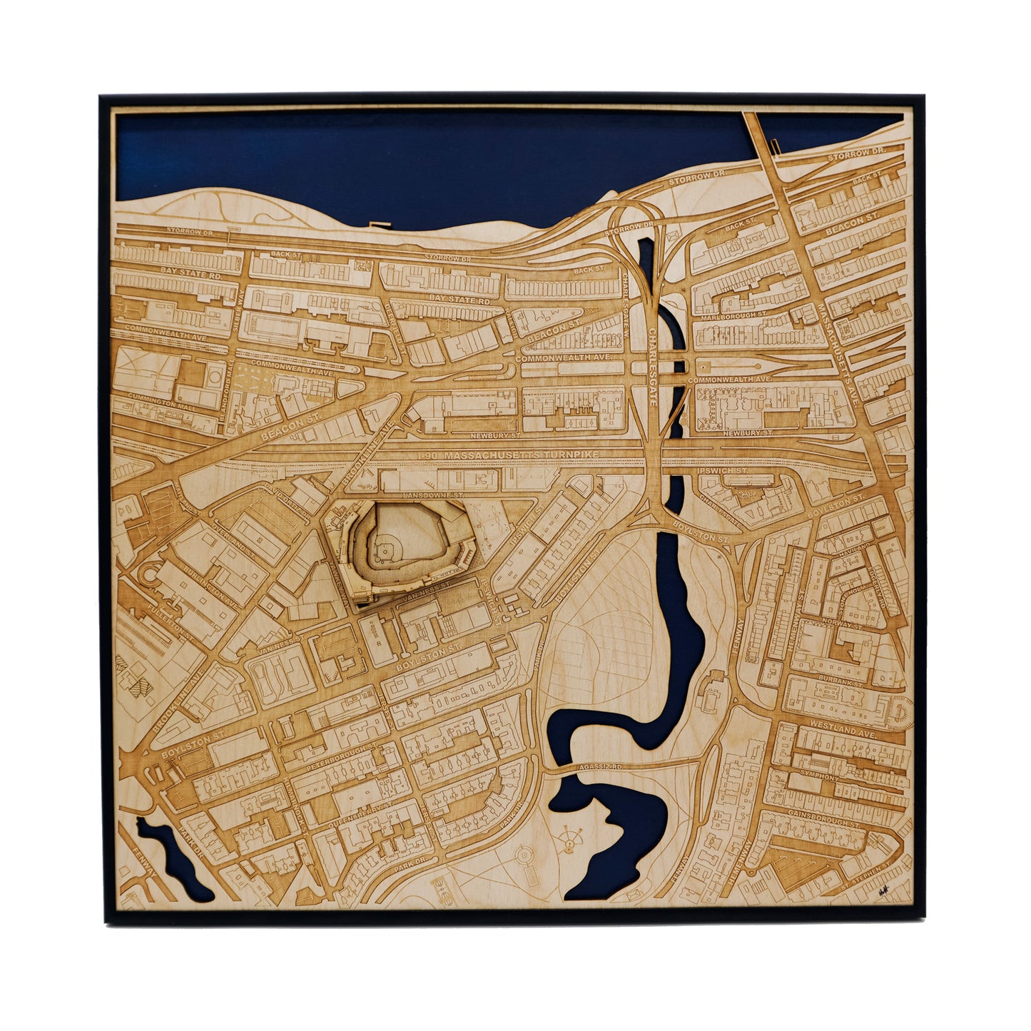 Boston, Massachusetts Wall Art City Map (Fenway Park)
