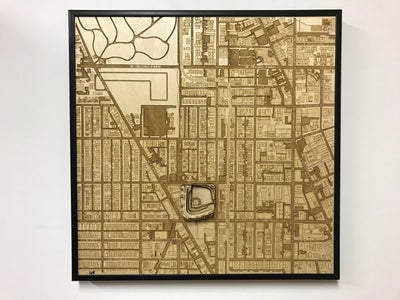 Chicago, Illinois Wall Art City Map (Wrigley Field)