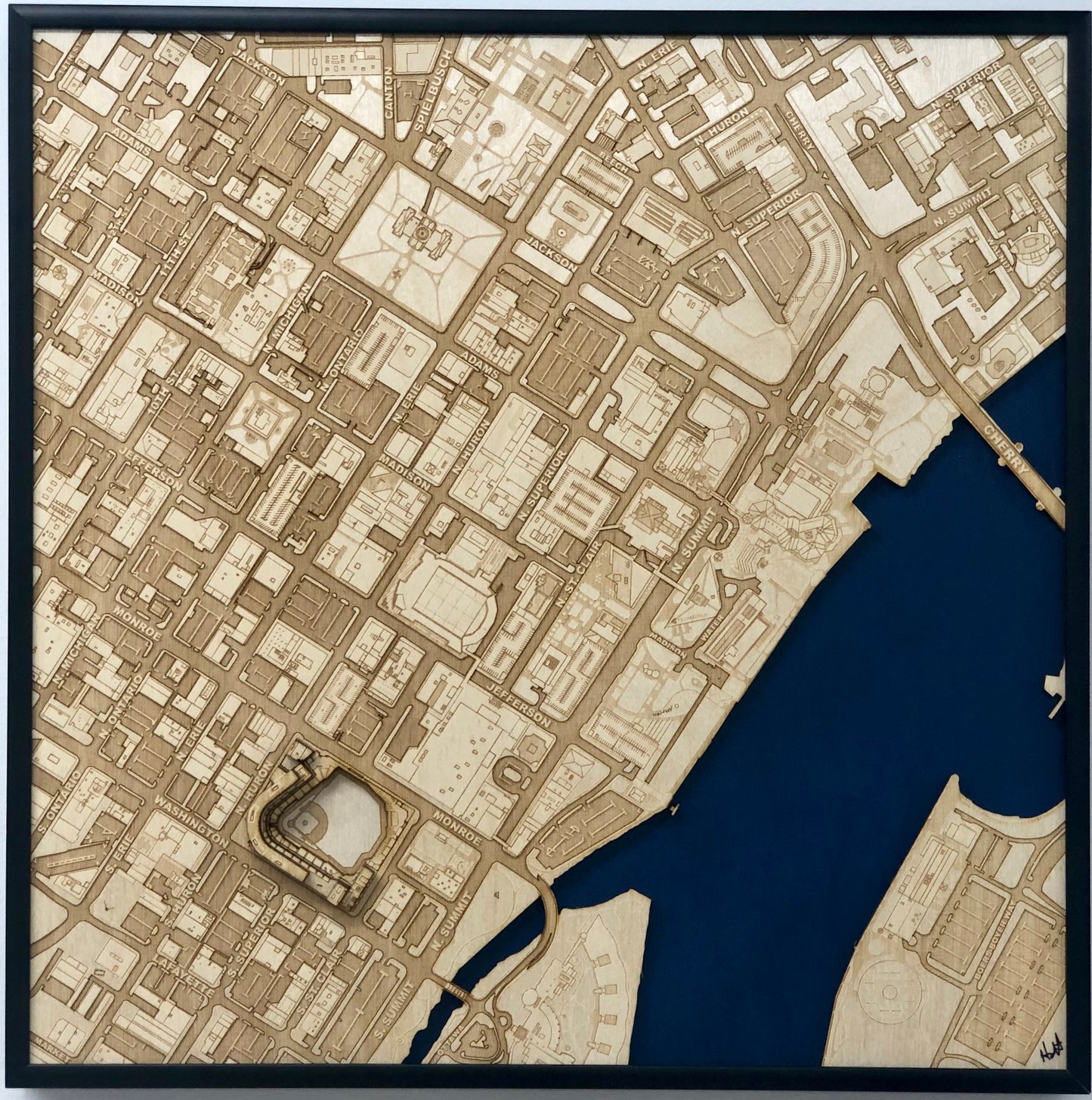 Toledo, Ohio Wall Art City Map (5/3 Field)