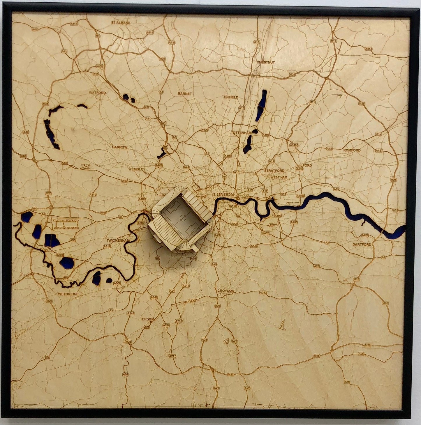 London, England Wall Art City Map (Stamford Bridge Stadium)