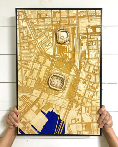 Baltimore, Maryland Wall Art City Map (M&T Bank Stadium & Oriole Park at Camden Yards)