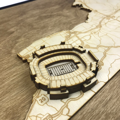 Buffalo, New York Wall Art State Map (Highmark Stadium)