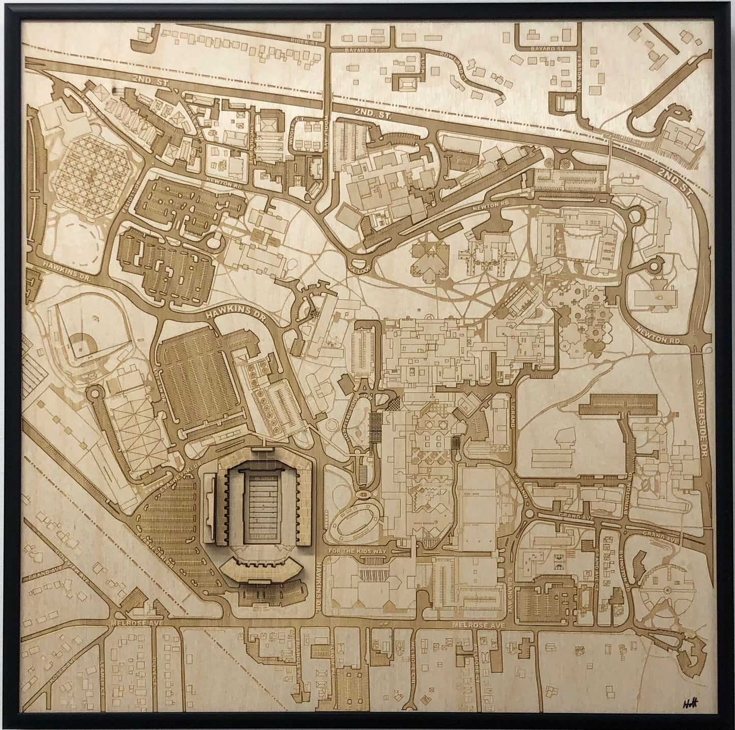 Iowa City, Iowa Wall Art City Map (Kinnick Stadium)