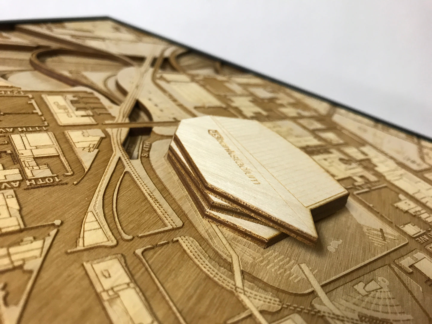 Minneapolis, Minnesota Wall Art City Map (U.S. Bank Stadium)