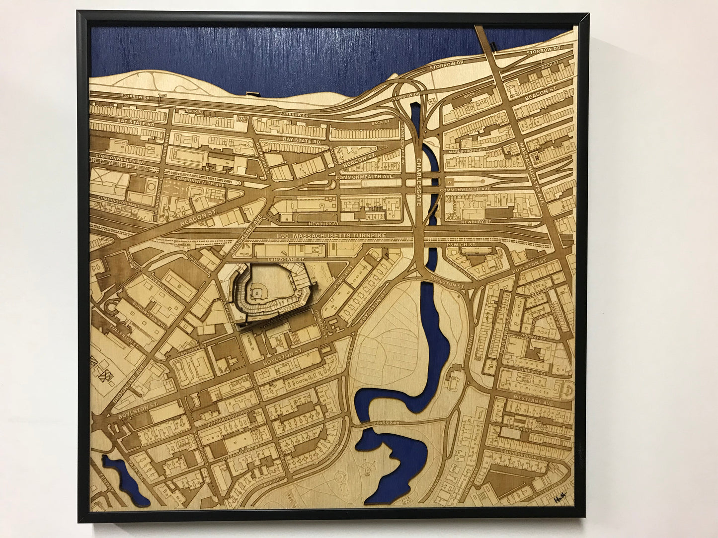Boston, Massachusetts Wall Art City Map (Fenway Park)