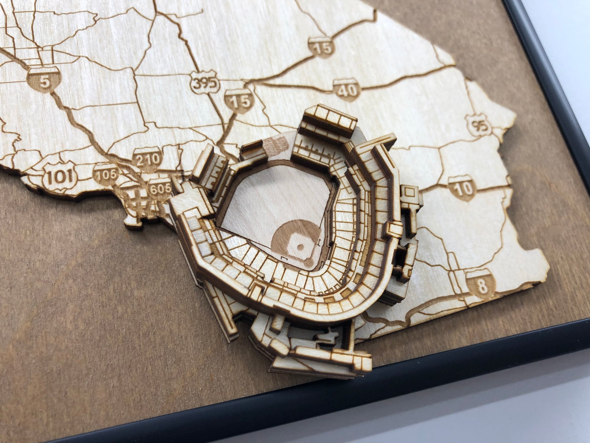 San Diego, California Wall Art State Map (Petco Park)