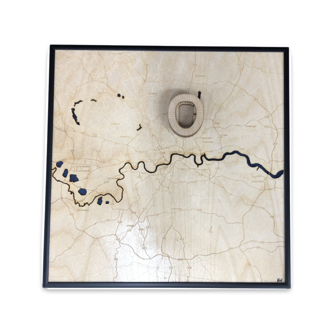 London, England Wall Art City Map (Tottenham Hotspur Stadium)