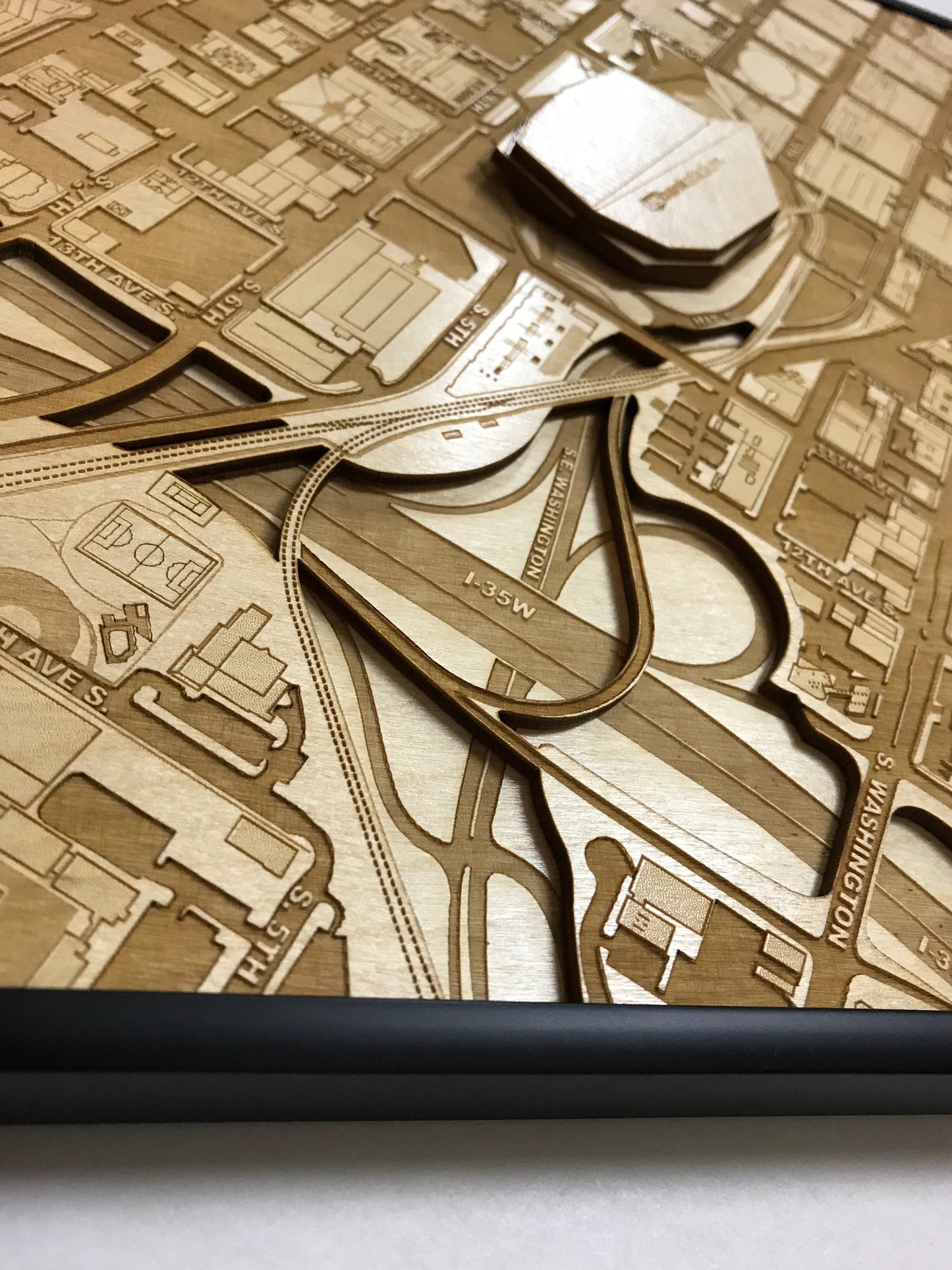 Minneapolis, Minnesota Wall Art City Map (U.S. Bank Stadium)
