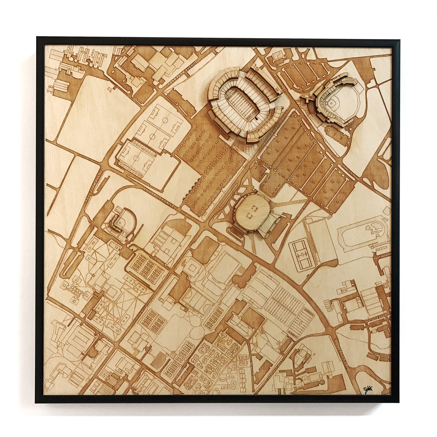 State College, Pennsylvania Wall Art City Map (Beaver Stadium)