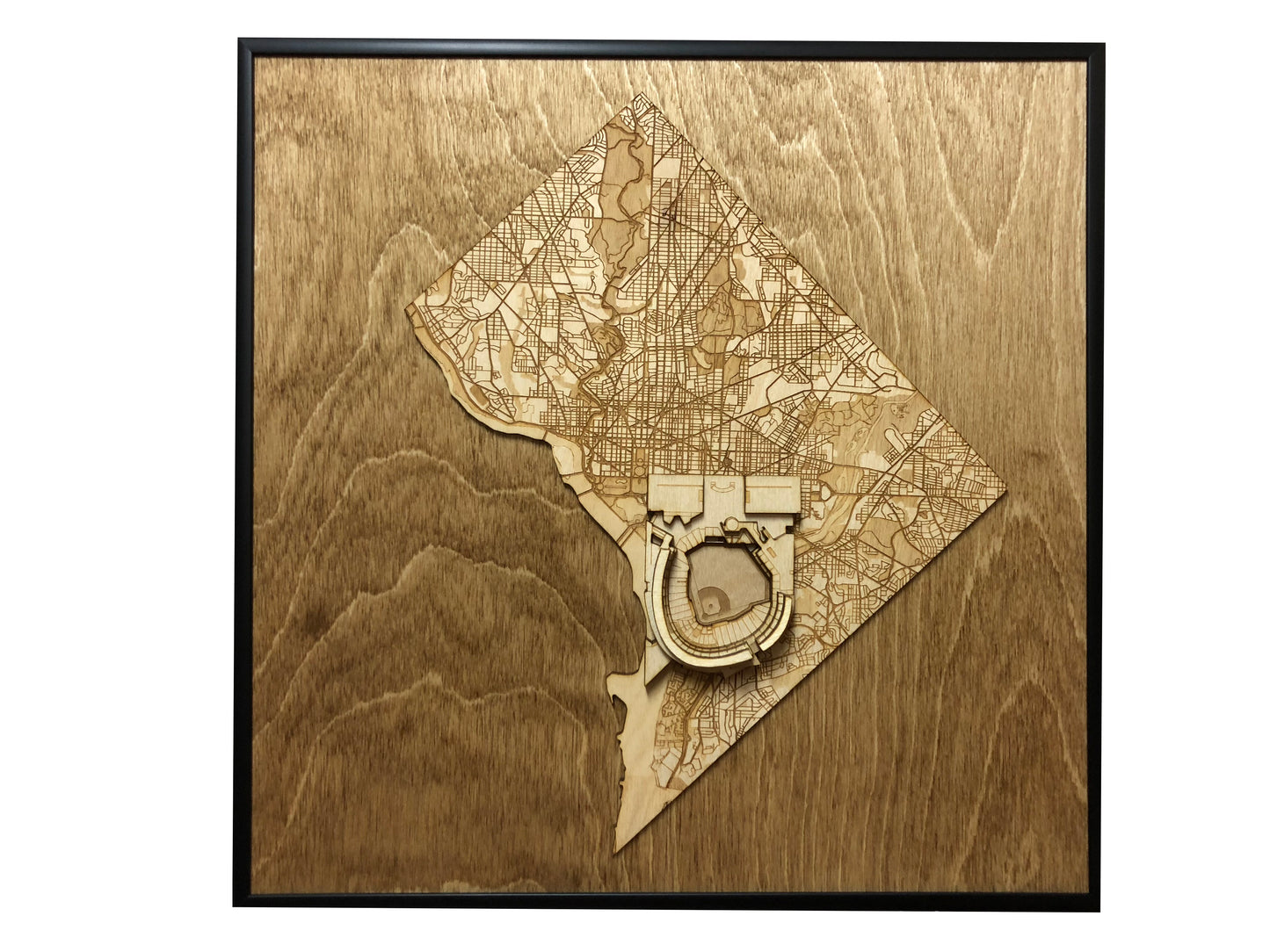 Washington DC Wall Art State Map (Nationals Park)