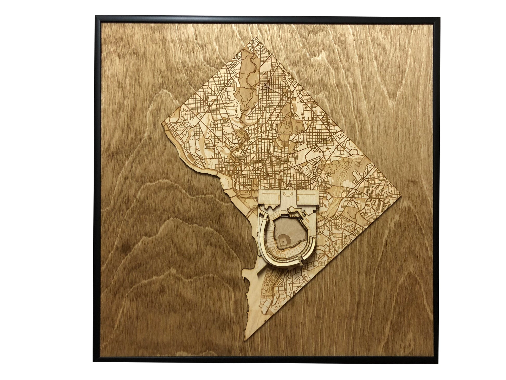 Washington DC Wall Art State Map (Nationals Park)