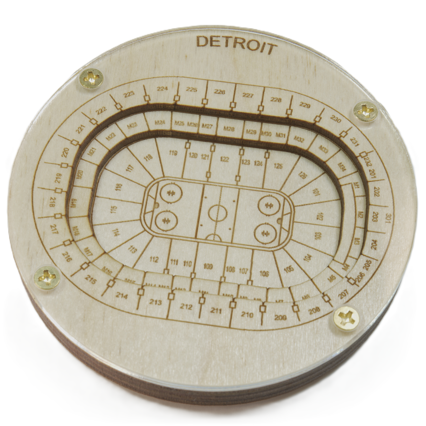 Detroit, Michigan Coaster Art (Little Caesars Arena - Hockey)