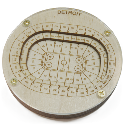 Detroit, Michigan Coaster Art (Little Caesars Arena - Hockey)