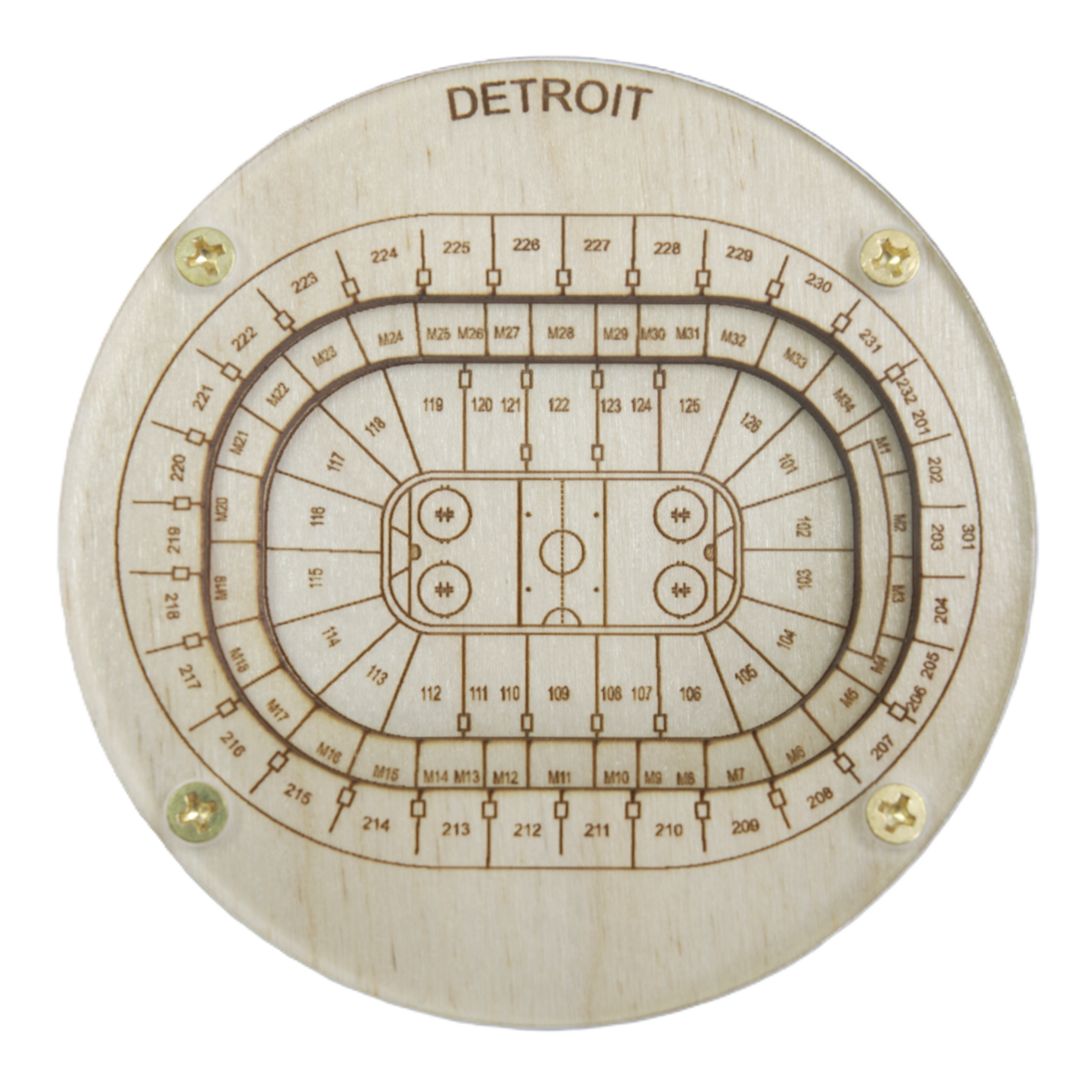 Detroit, Michigan Coaster Art (Little Caesars Arena - Hockey)