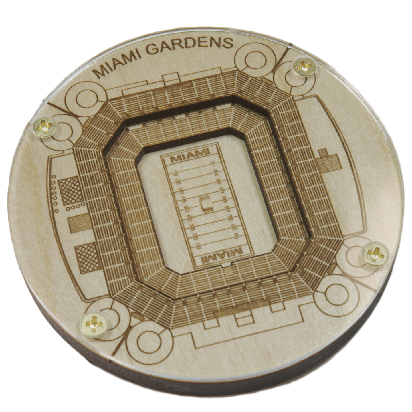 Miami, Florida Coaster Art (Hard Rock Stadium - Hurricanes)