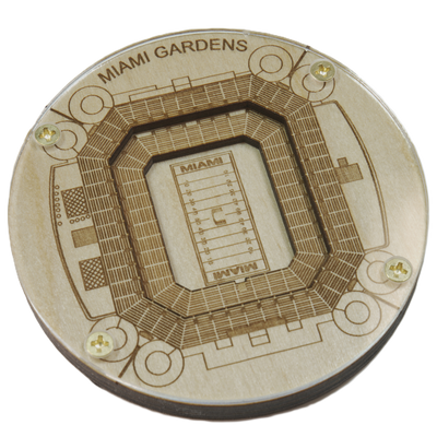 Miami, Florida Coaster Art (Hard Rock Stadium - Hurricanes)
