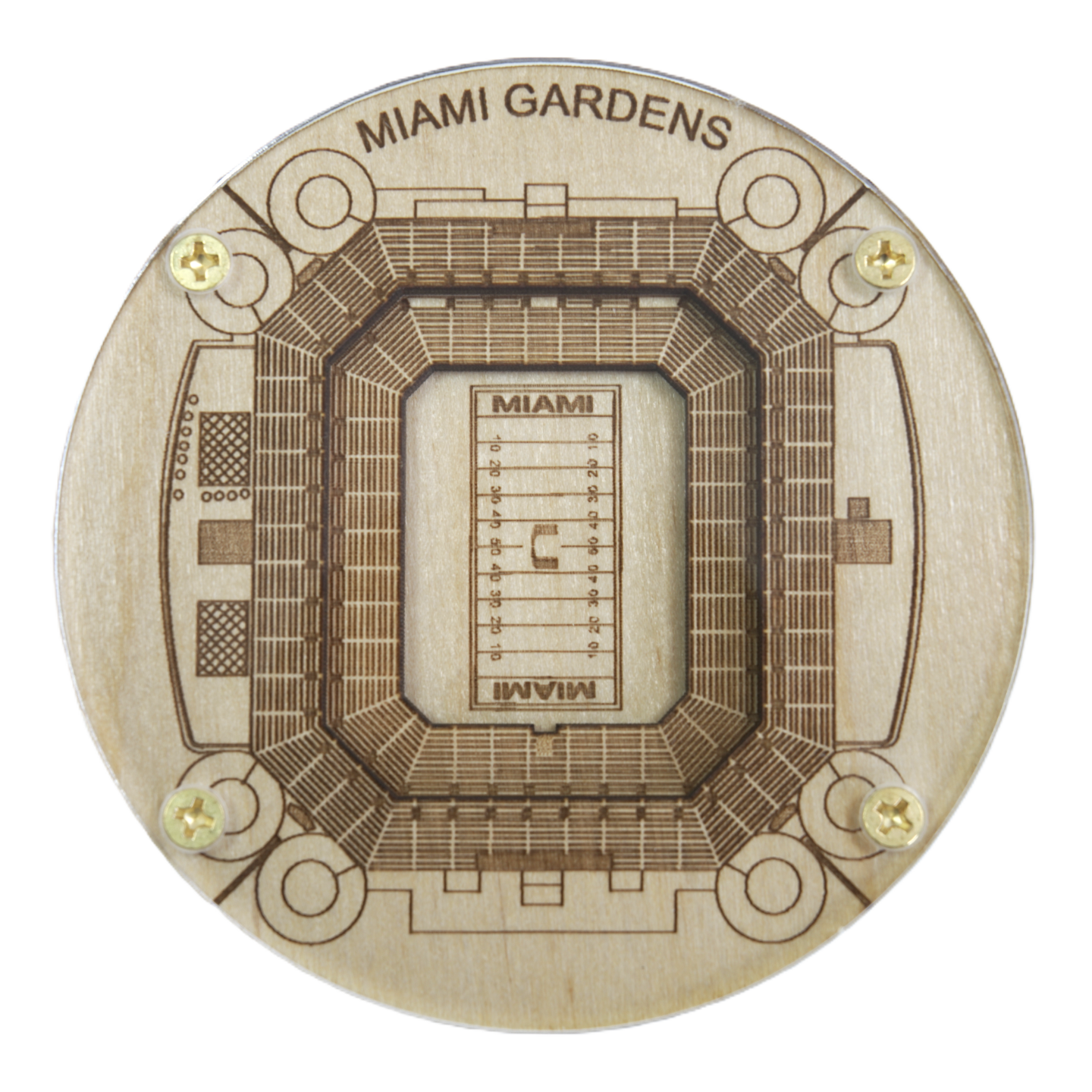 Miami, Florida Coaster Art (Hard Rock Stadium - Hurricanes)
